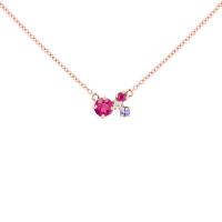 Cluster náhrdelník s turmalínem, tanzanitem, rubínem a diamantem Millie