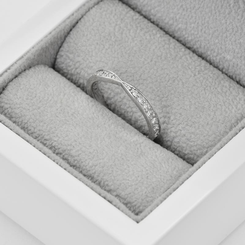 Eternity prsten s lab-grown diamanty a pánský plochý prsten Turpein 101903