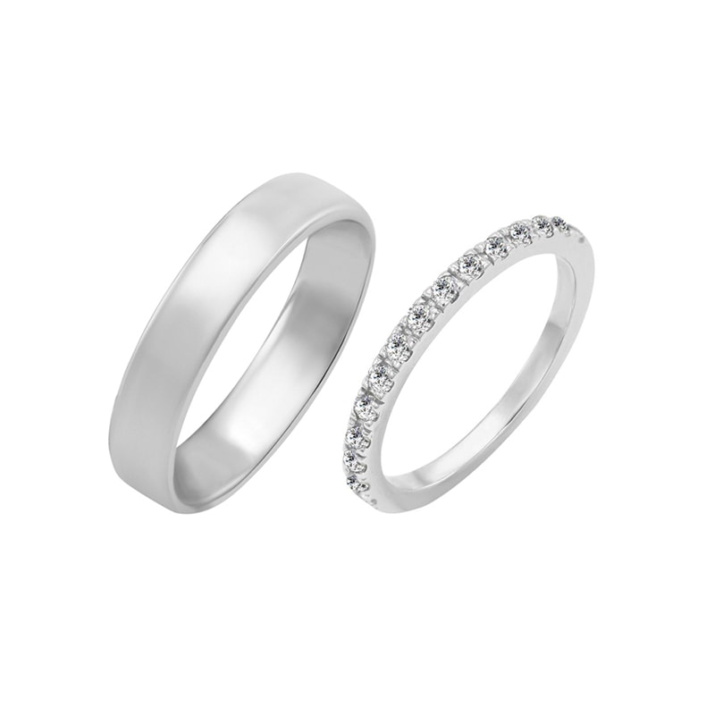 Eternity prsten s lab-grown diamanty a pánský komfortní prsten Driany 101923