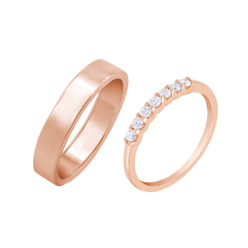 Eternity prsten s lab-grown diamanty a pánský plochý prsten Rexanne 101963