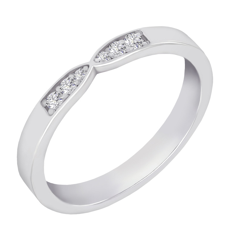 Dámský prsten s lab-grown diamanty a plochý pánský prsten Hvala 101973