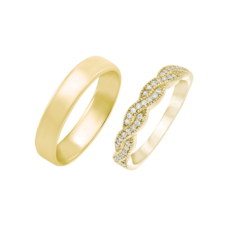 Eternity prsten s lab-grown diamanty a pánský komfortní prsten Kalpini 102163