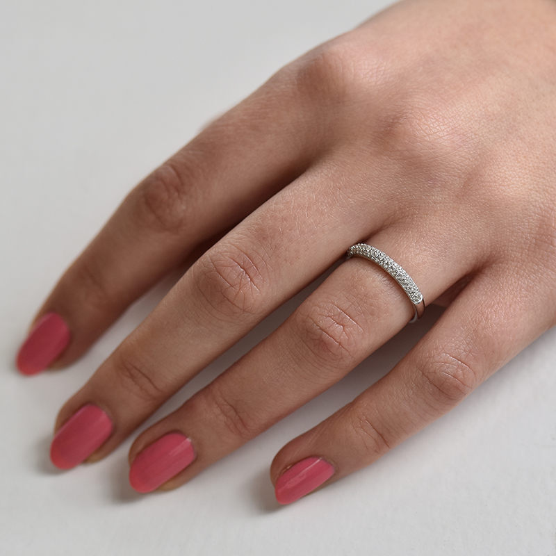 Eternity prsten s lab-grown diamanty a pánský půlkulatý prsten Fay 102193