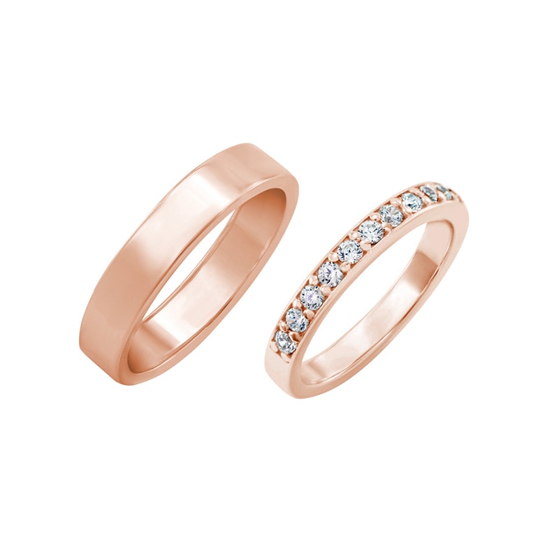 Eternity prsten s lab-grown diamanty a pánský plochý prsten Etensa 102263