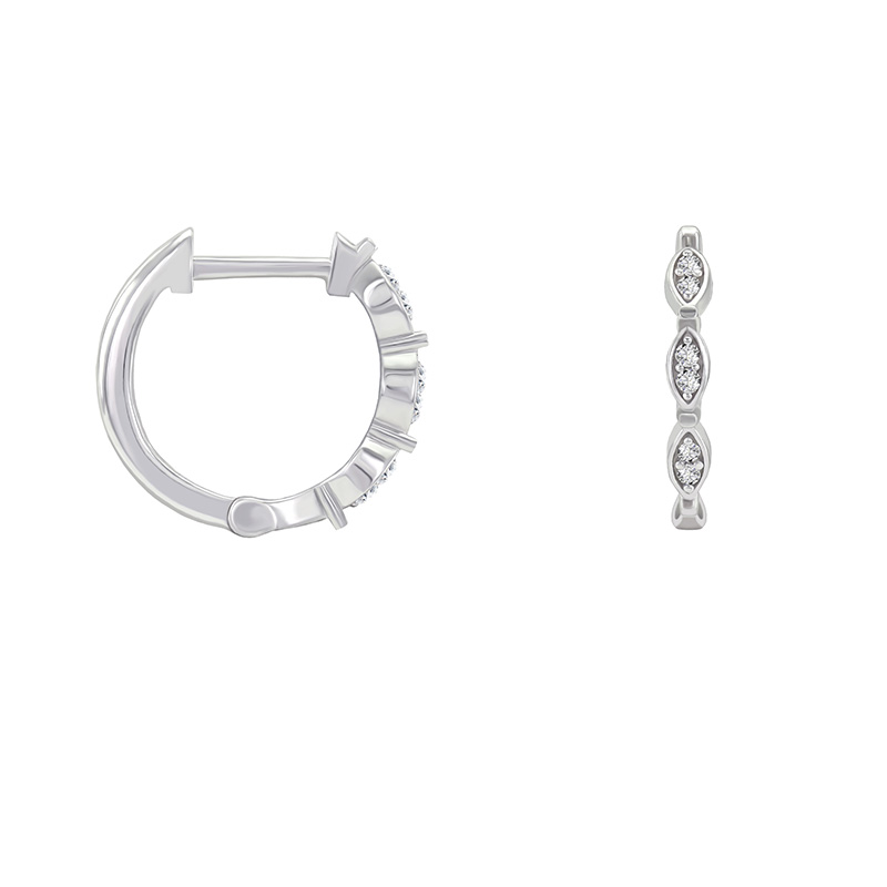 Stříbrné kruhové náušnice s lab-grown diamanty Reema 103973