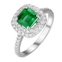 Zlatý diamantový prsten se smaragdem Iggy