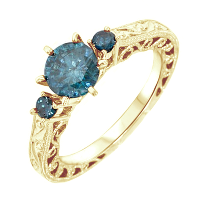 Zásnubní prsten s modrými diamanty Sikata 104423