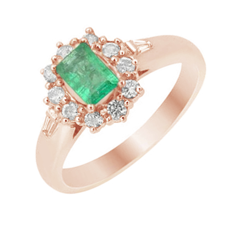 Prsten se smaragdem a diamanty Firaki 104523