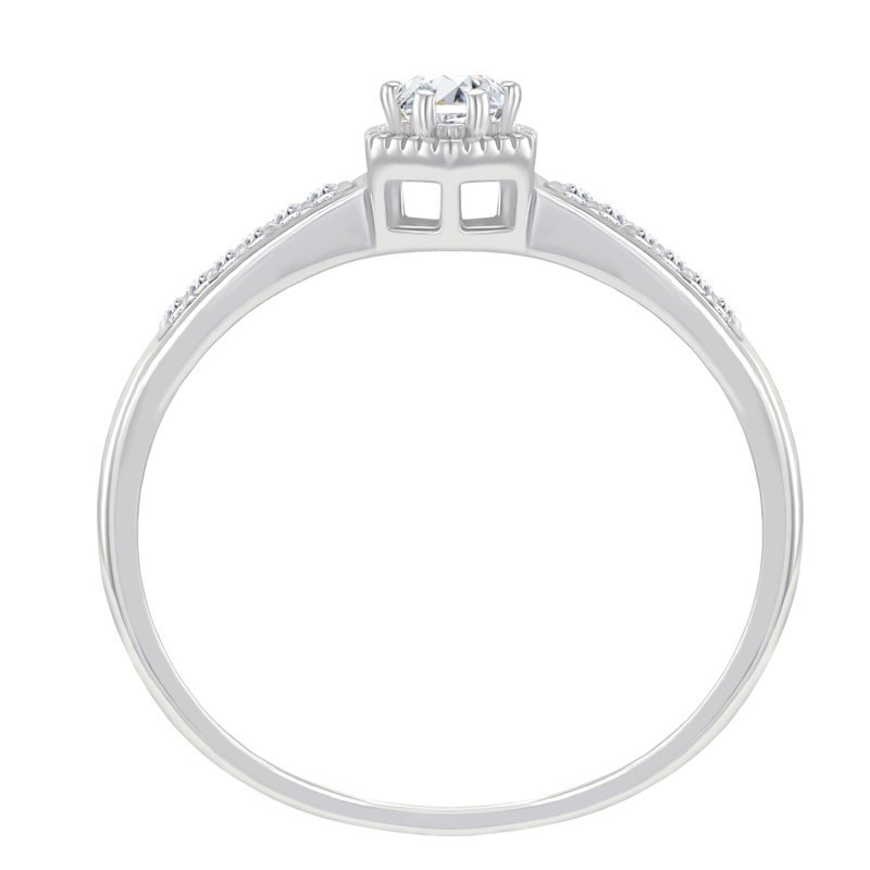 Stříbrný prsten s postranními lab-grown diamanty Plautine 104623