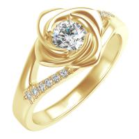 Zásnubní prsten ve tvaru růže s diamanty Xalor