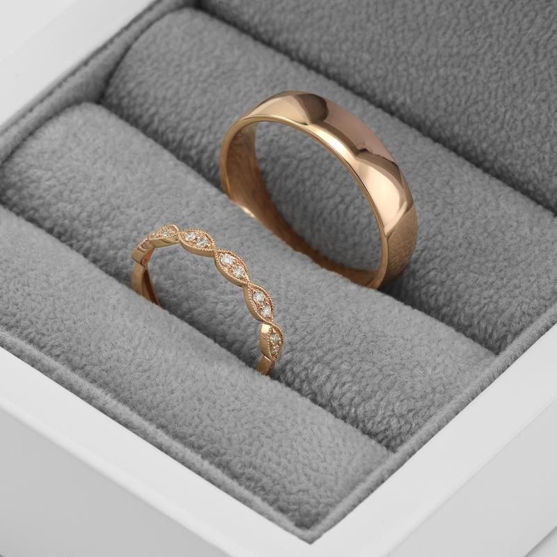 Vintage prsten s lab-grown diamanty a pánský komfortní prsten Talita 105783