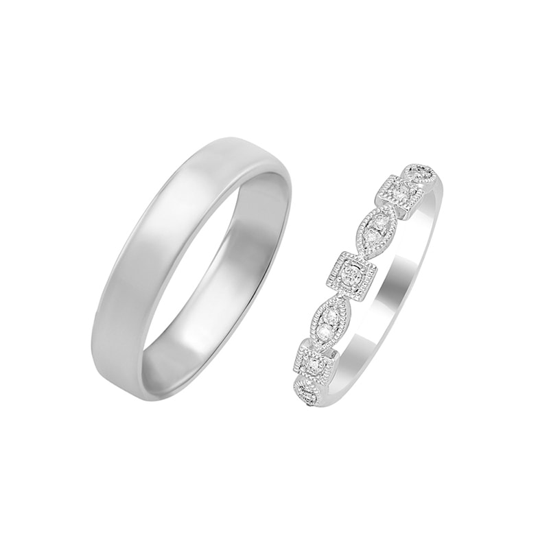 Vintage prsten s lab-grown diamanty a komfortní pánský prsten Moore 105843