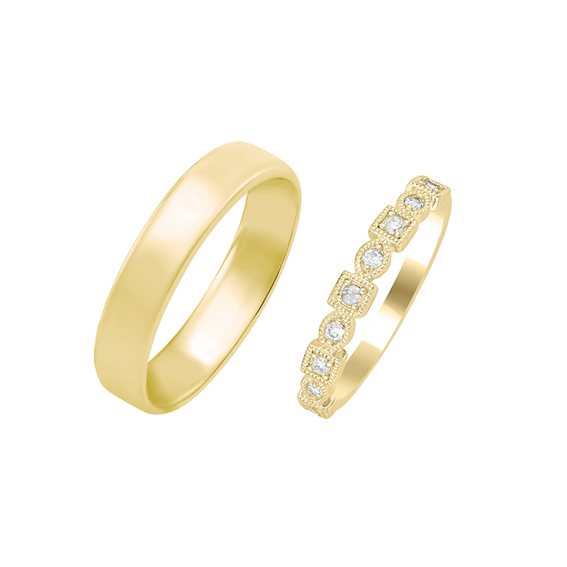 Vintage prsten s lab-grown diamanty a pánský komfortní prsten Sanel 105923