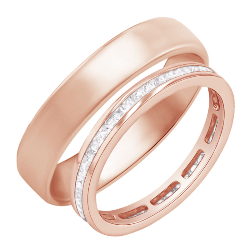 Eternity prsten s lab-grown diamanty a pánský komfortní prsten Mirica 111143