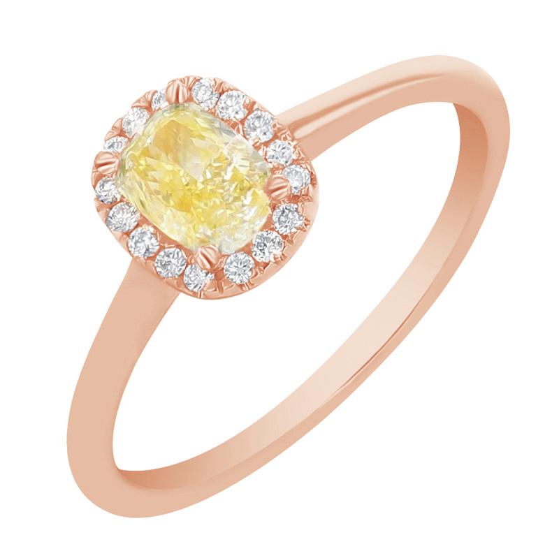 Zásnubní prsten s certifikovaným fancy yellow lab-grown diamantem Eduta 112813