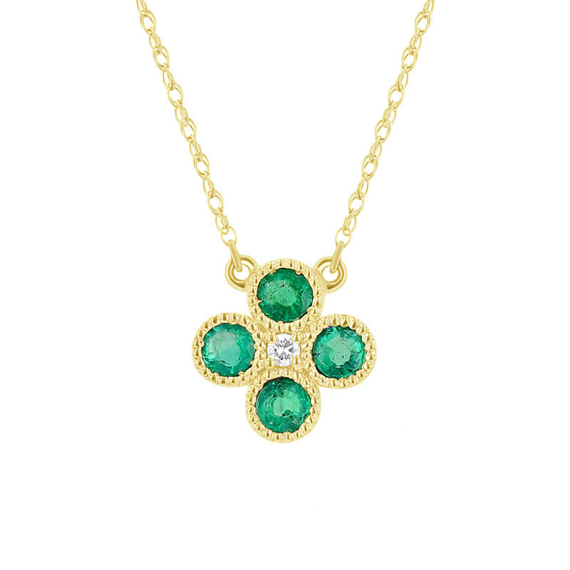 Smaragdový náhrdelník s diamantem Emely
