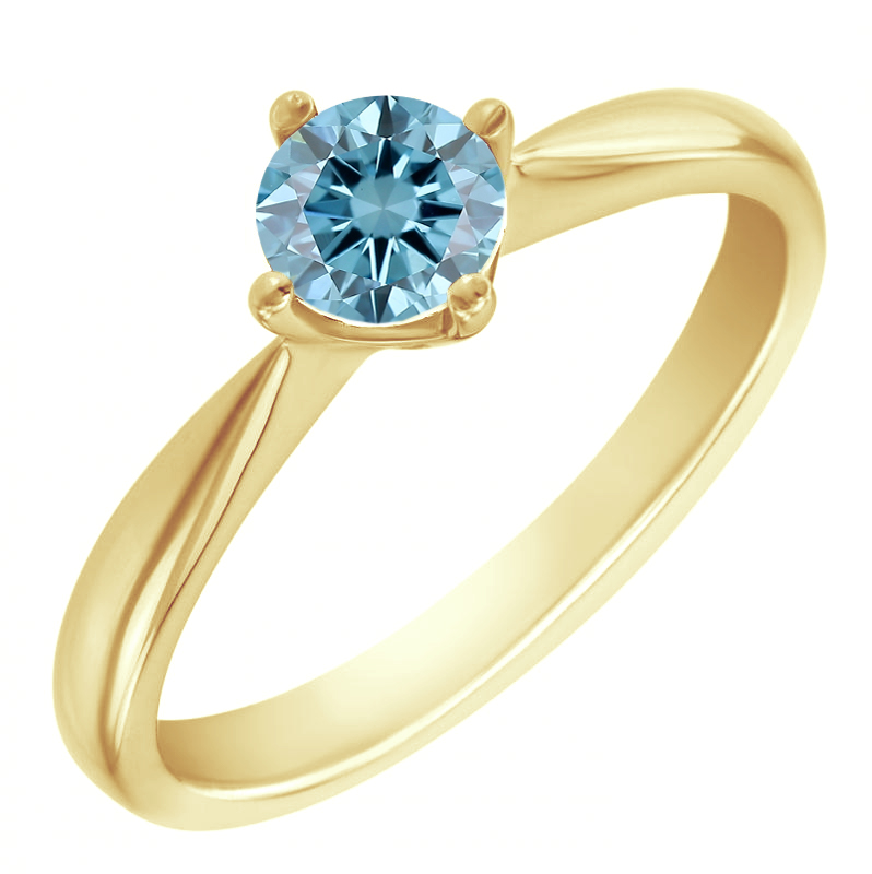 Zásnubní prsten s certifikovaným fancy blue lab-grown diamantem Mahiya 113693