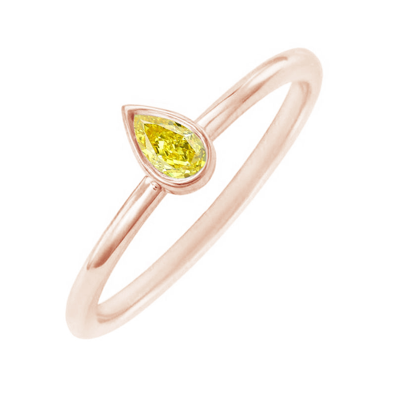 Minimalistický prsten s certifikovaným fancy yellow lab-grown diamantem Nunez 113733