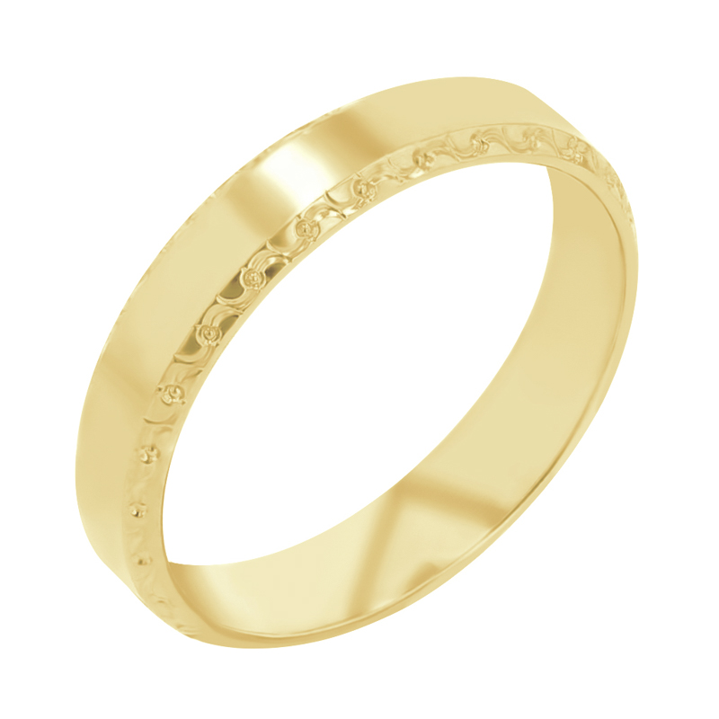 Zlaté snubní prsteny se zdobenými okraji Rahim 113783