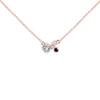 Stříbrný cluster náhrdelník s akvamarínem, safírem, měsíčním kamenem a diamantem 