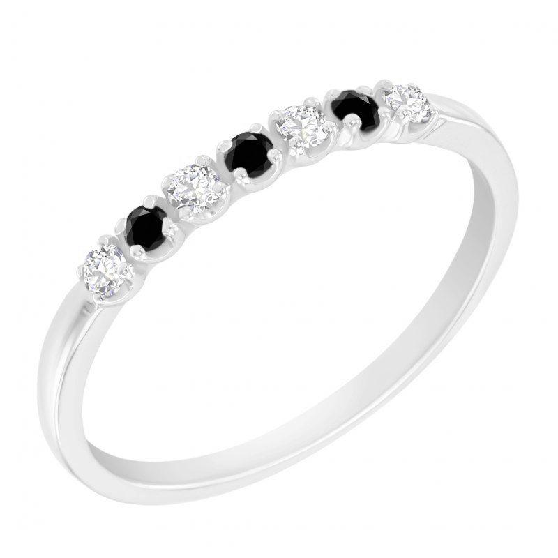 Eternity prsten s černými a bílými diamanty Gianna