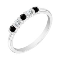 Eternity prsten s černými a bílými diamanty Dalis