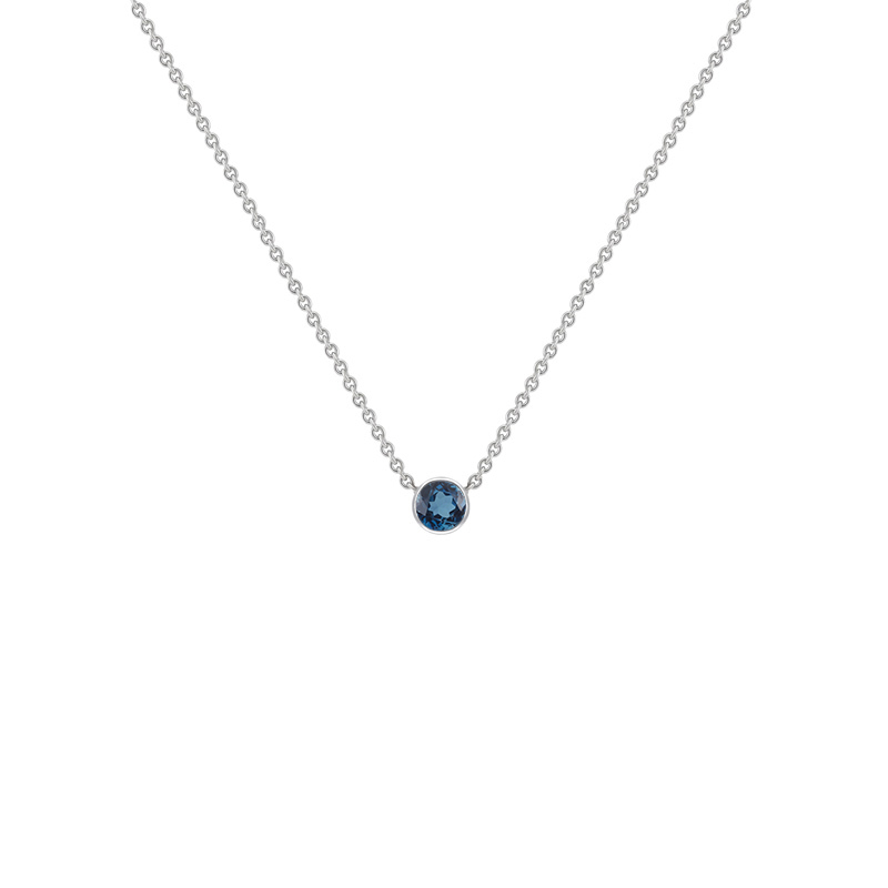 Stříbrný minimalistický náhrdelník s londýnským topazem Glosie 122213