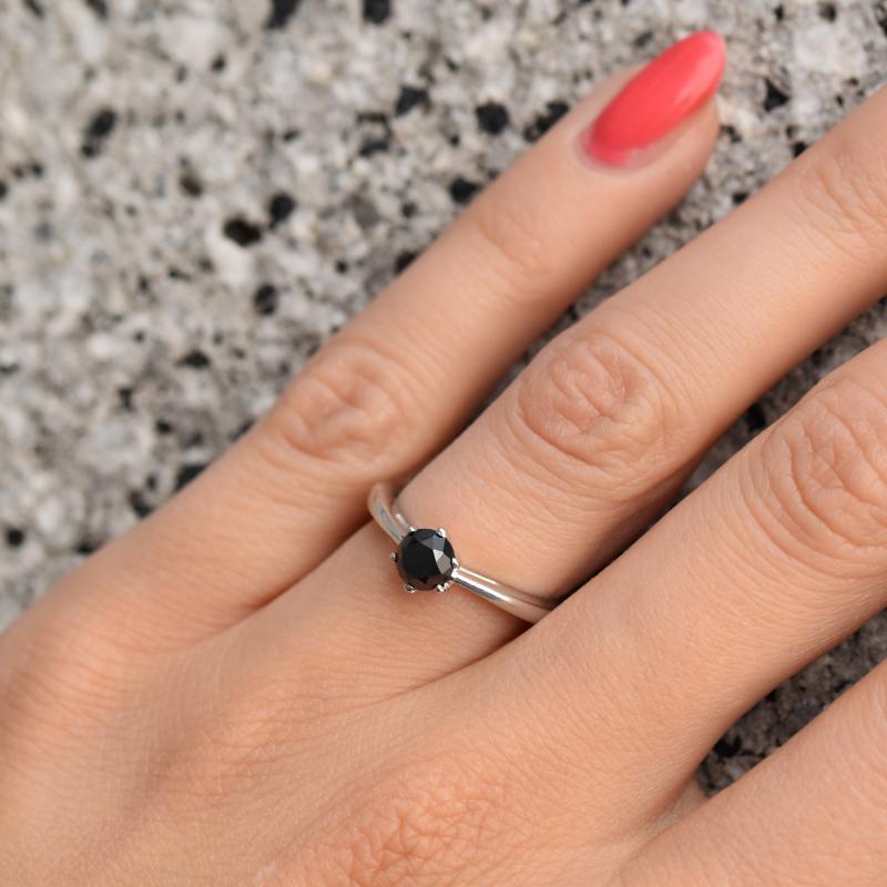 Zásnubní prsten s černým diamantem Samita 12223