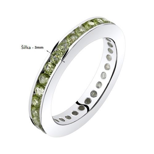 Stříbrný prsten s olivíny