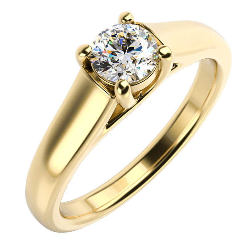 Zlatý zásnubní prsten 12323
