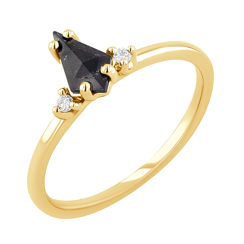 Eppi Zlatý prsten s kite salt and pepper diamantem Adalia R46234