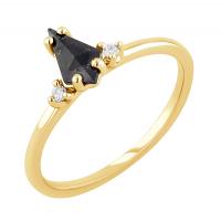 Zlatý prsten s kite salt and pepper diamantem Adalia
