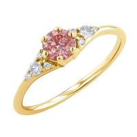 Zásnubní prsten s certifikovaným fancy pink lab-grown diamantem Diana
