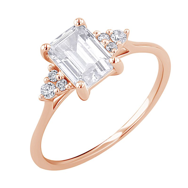 Eppi Zásnubní prsten s moissanitem a lab-grown diamanty Miha R46220