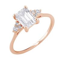 Zásnubní prsten s moissanitem a lab-grown diamanty Miha