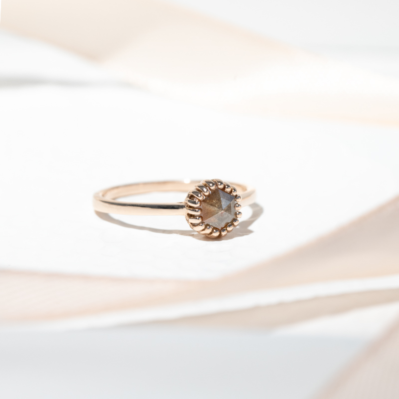 Zlatý prsten s hexagon salt and pepper diamantem Osian 126373