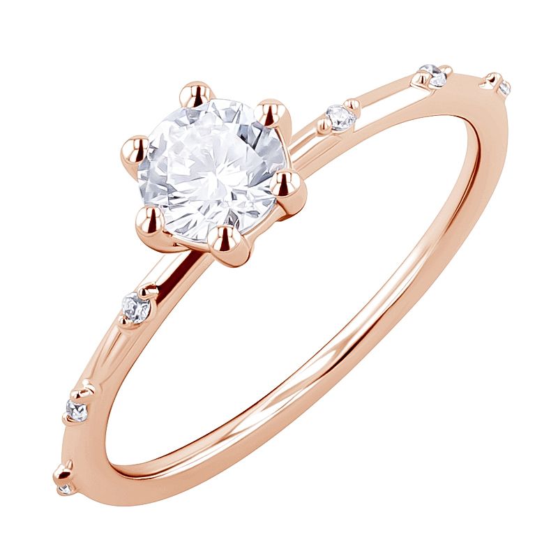 Něžný zásnubní prsten s lab-grown diamanty Akadie 127373