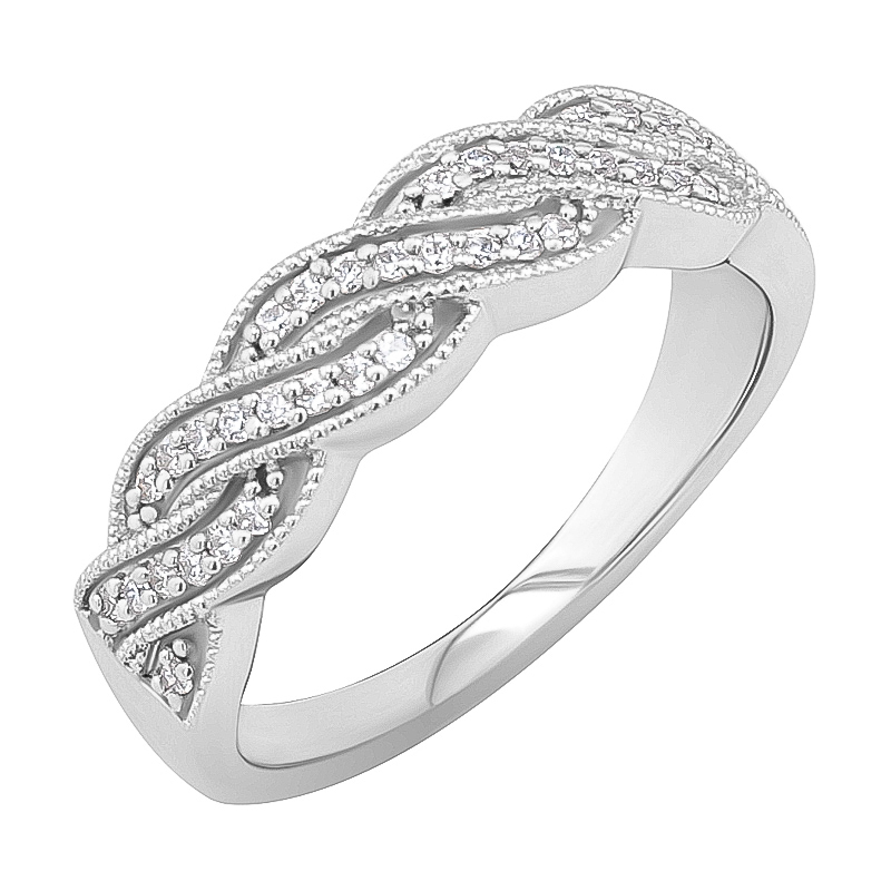 Propletený prsten s lab-grown diamanty Kalpini