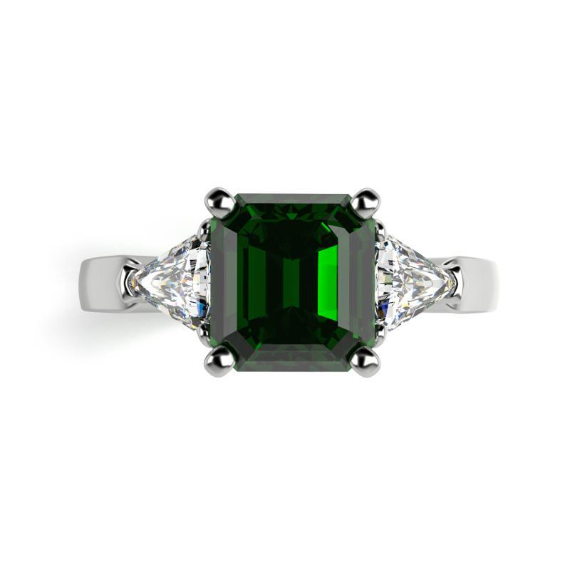 Smaragdový prsten s diamanty 13013