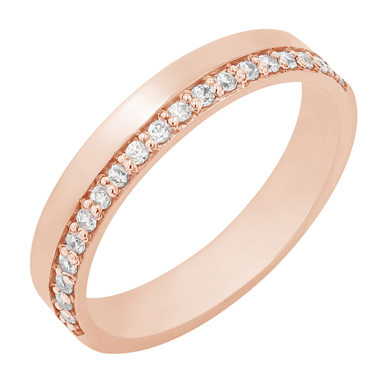 Snubní prsten s diamanty z růžového zlata 130393