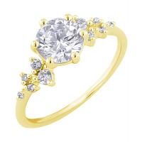 Zásnubní prsten s moissanitem a lab-grown diamanty Olha