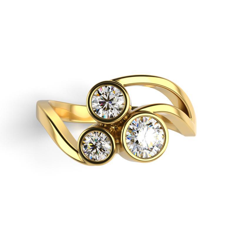 Prsten ze zlata s diamanty 14073