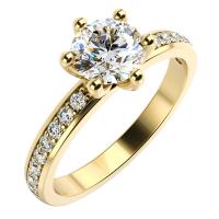 Zásnubní zlatý prsten s diamanty Yoron