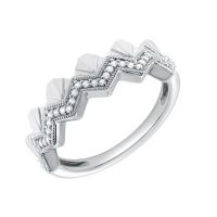 Moderní stříbrný prsten s lab-grown diamanty Peder