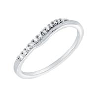 Atypicky zvlněný zlatý prsten s diamanty Vide