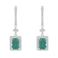 Smaragdové náušnice s diamanty Livia