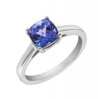 Zlatý prsten s cushion tanzanitem Darion