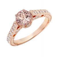Sladký zásnubní prsten s morganitem a diamanty Drupad