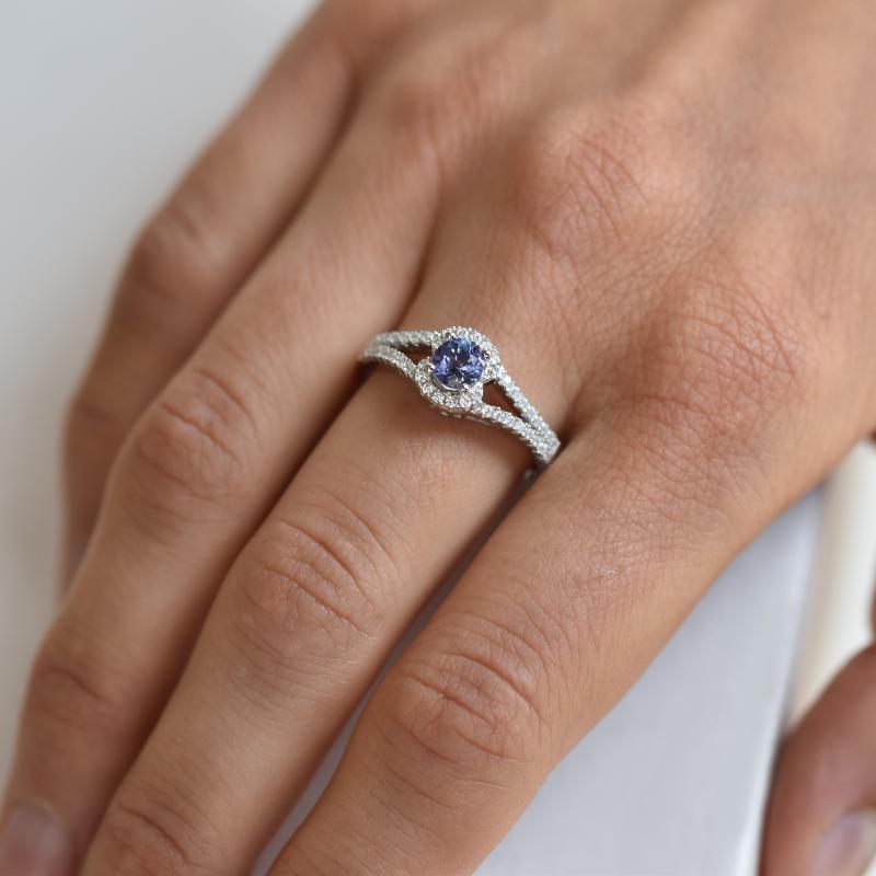 Stříbrný prsten s tanzanitem 21163