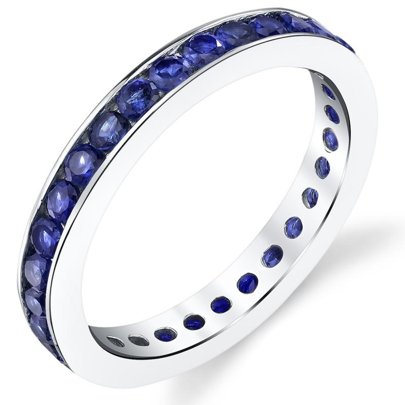 Stříbrný eternity prsten s modrými safíry Eleri